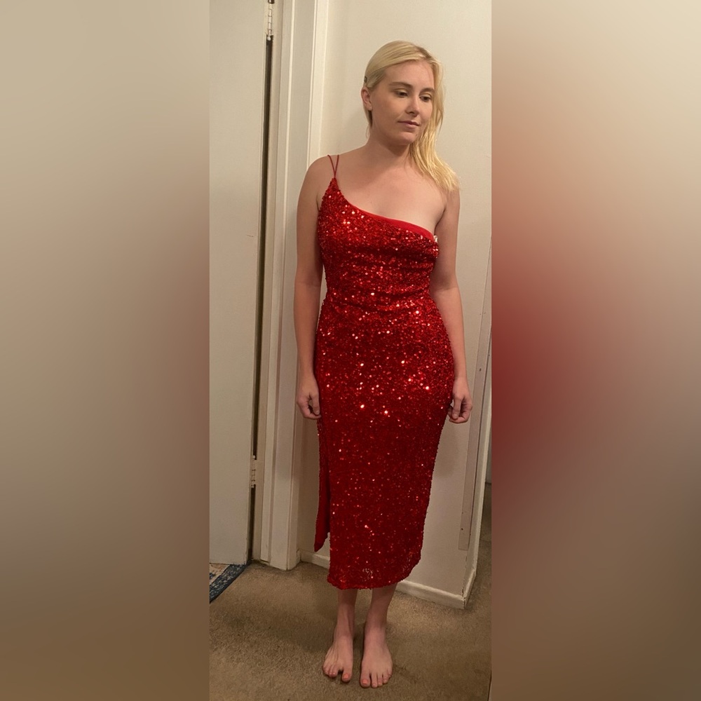Red sequin dress. Currently selling for $42-$63.